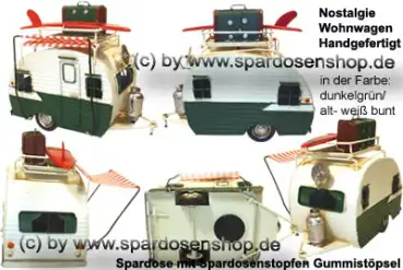 Nostalgie Wohnwagen dunkelgrün Gesamt